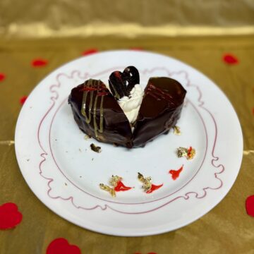 Valentine's Heart Shaped Chocolate Cheesecake